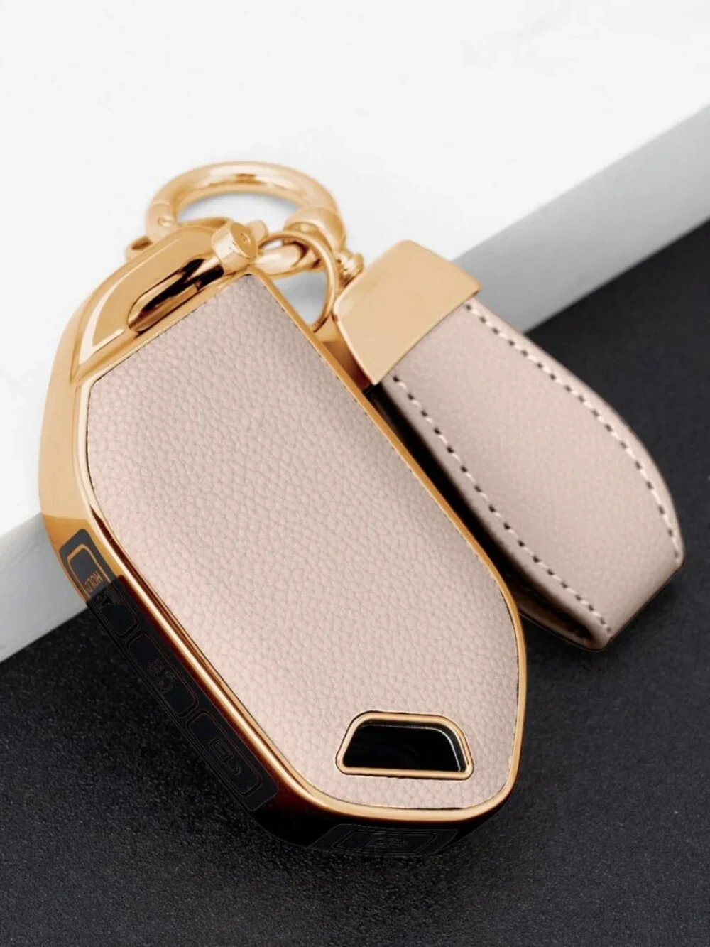 Soft Leather 5-Key Cover with Keychain | Stylish & Durable Key Organizer
